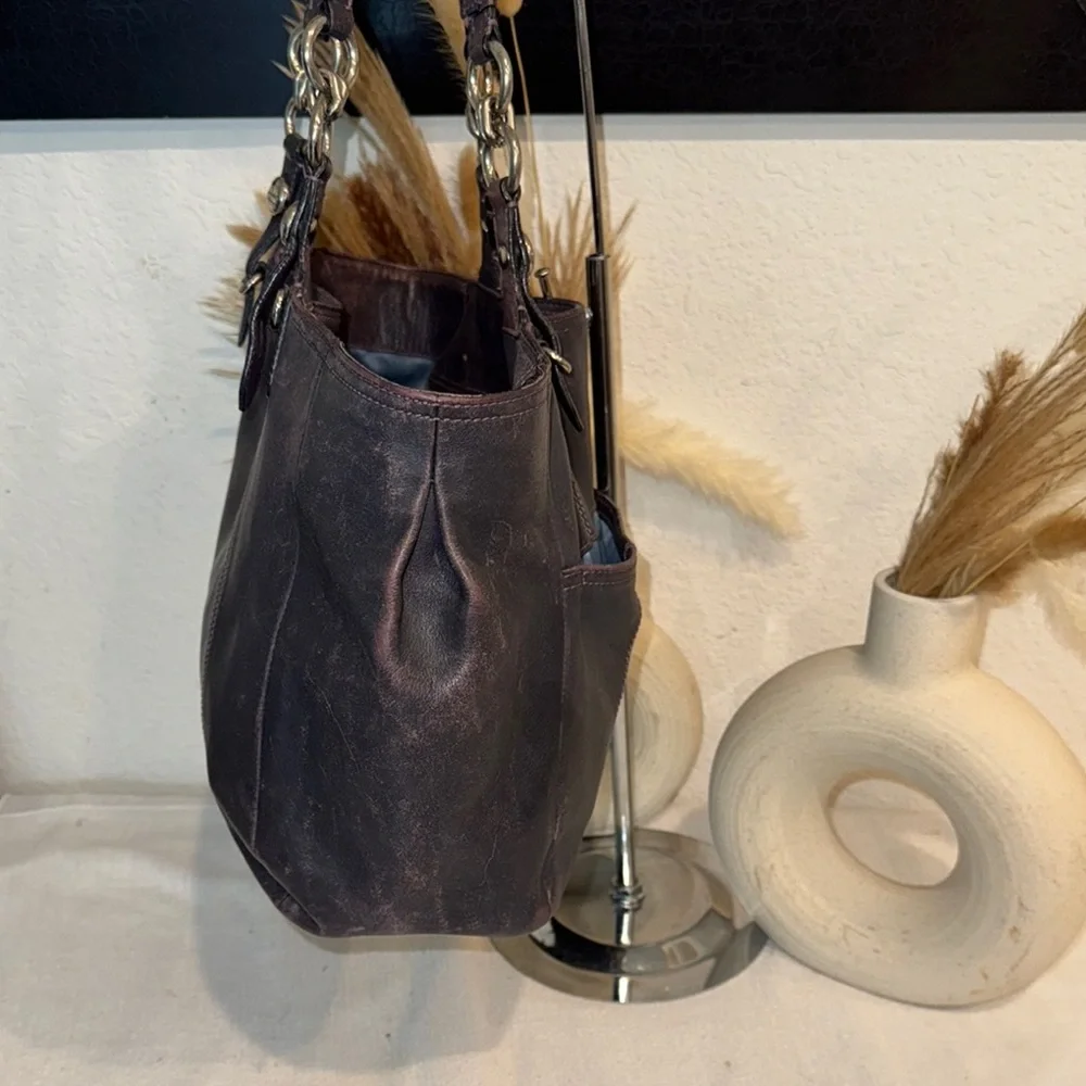 Authentic Coach Edie Shoulder Leather Bag - Picture 5 of 10